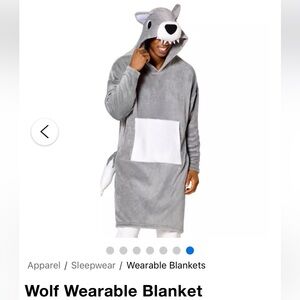 Spencer's Gray Wolf Hoodie Blanket